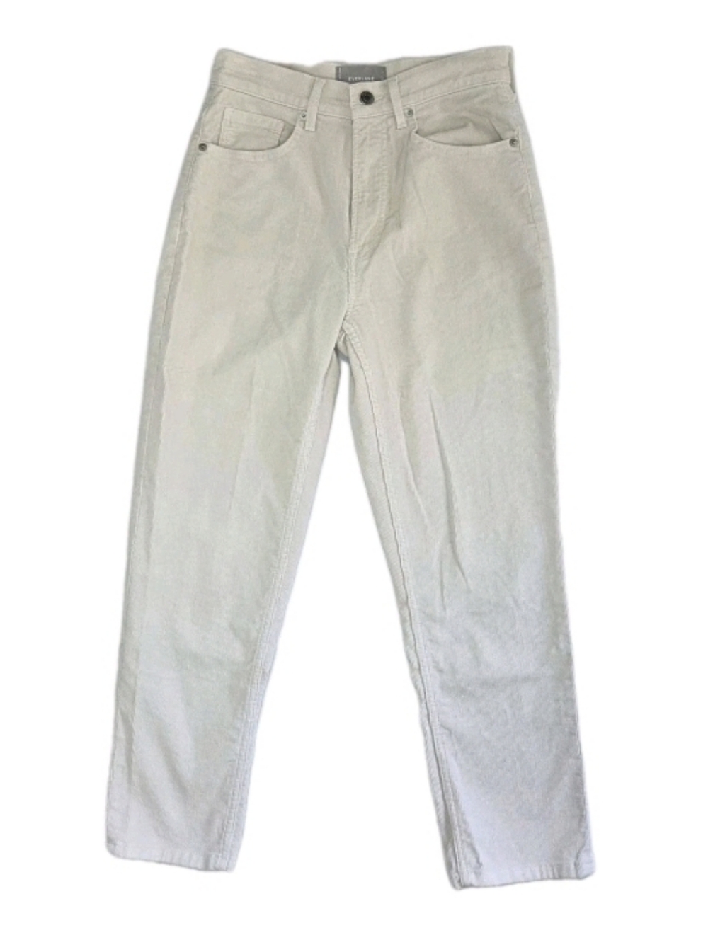 Everlane Womens Baby Cord Cheeky Crop Jeans Size 27 Ivory High Rise Quiet Luxury